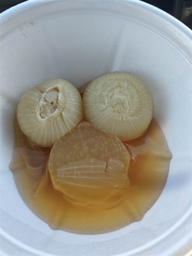 カップに入ったおでんの玉ねぎ